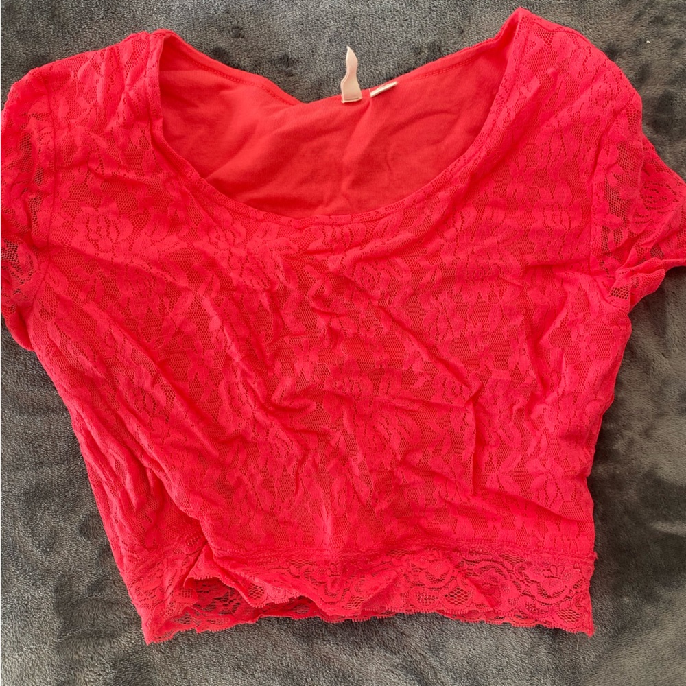 Nordstrom Pink Lace Crop Top